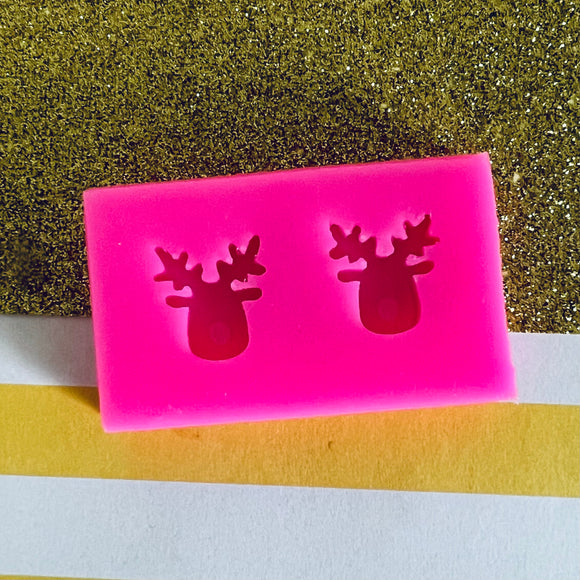 Reindeer Rudolph Etched Nose Studs Mini or Reg Mould