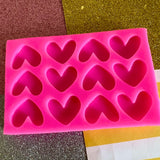 6 pair Pre-Domed Heart Silicone Mould