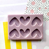 3 pair Pre-Domed Heart Silicone Mould