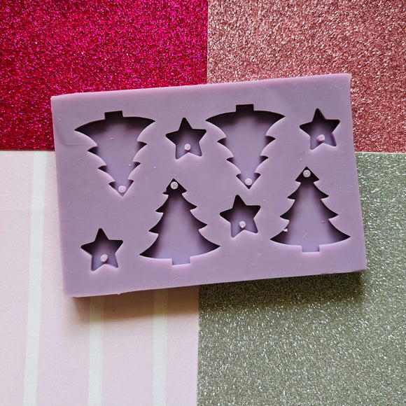 Small Tree Pointy Leaves 2 pair Silicone Mould