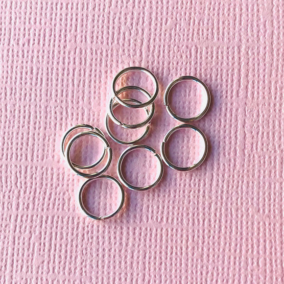 100 Plated Silver JUMP RINGS 8mm