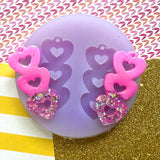 Triple Heart Narrow Silicone Mould