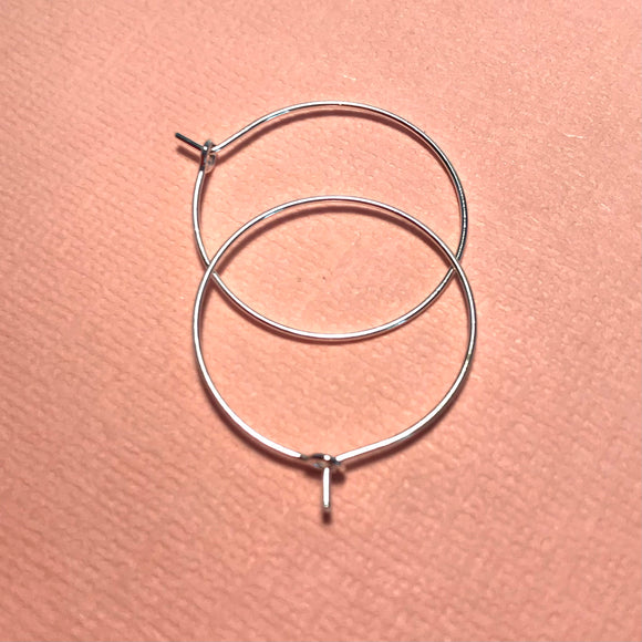 50 Plated Silver 25mm HOOPS