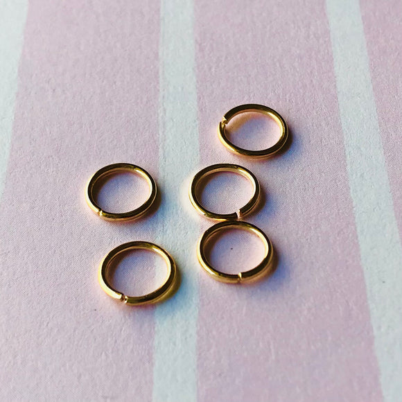 100 Gold Plated JUMP RINGS 8mm/10mm