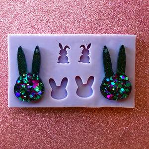 Bunny Silicone Mould Easter- see description about dangle hole in master blank