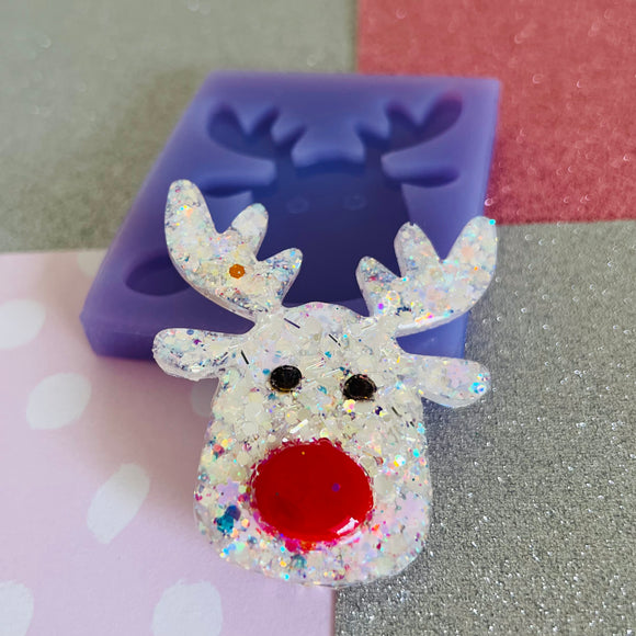 Brooch/Badge Rudolph Reindeer Silicone Mould