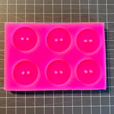 Button Two Holes 25mm Silicone Mould