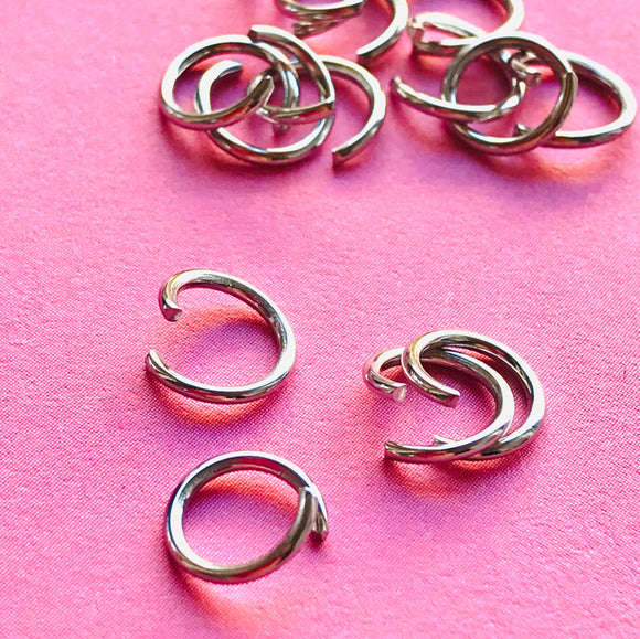 100 8mm Stainless Steel JUMP RINGS