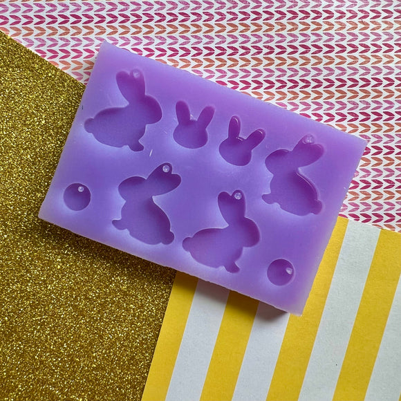 Little Dangle 2 pair Bunny Easter Silicone Mould