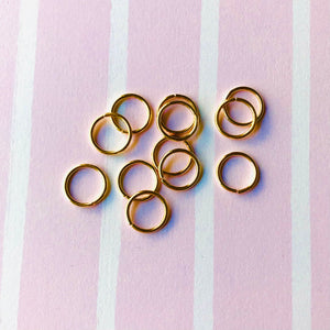 100 Gold Plated JUMP RINGS 8mm/10mm