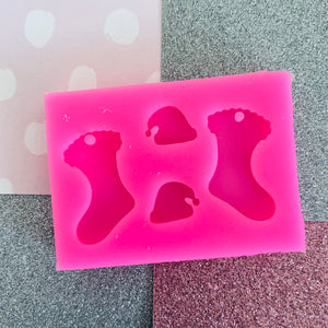 Santa Sock Boot Dangle Silicone Mould